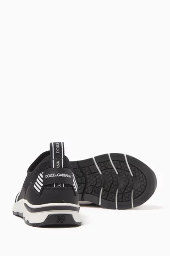 Logo-print Sneakers in Mesh & Leather
