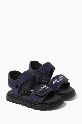 Logo Velcro Strap Sandals