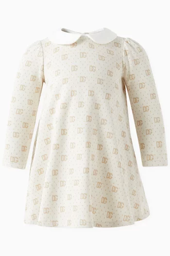 Monogram Print Dress in Cotton