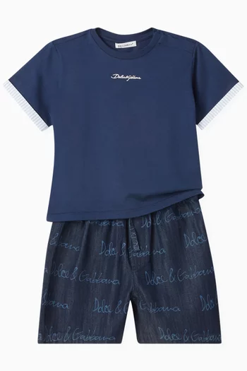 Logo-embroidered T-shirt in Cotton