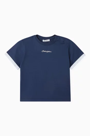 Logo-embroidered T-shirt in Cotton