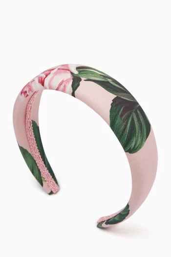 Rose-print Headband in Viscose