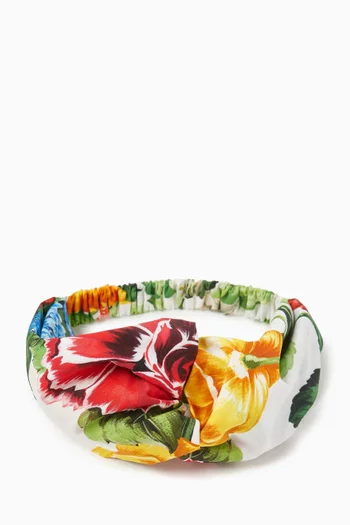 Floral-print Headband in Cotton-poplin
