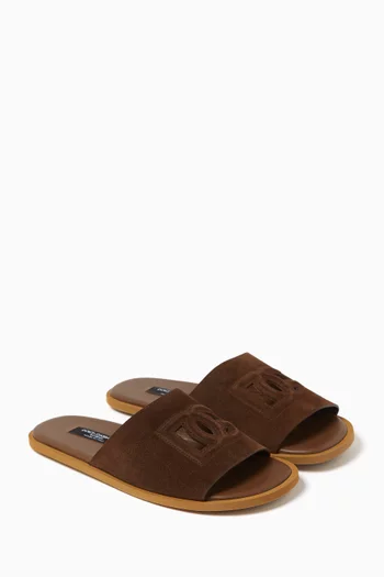 Logo Sandals in Suede