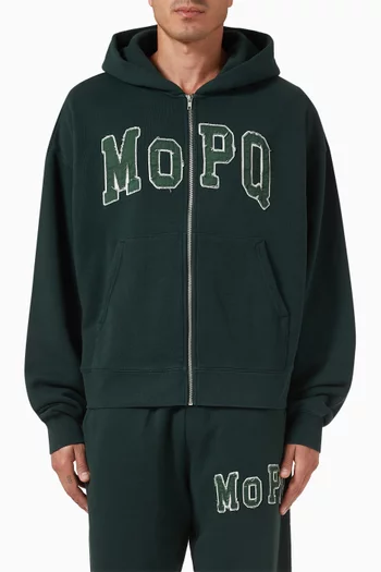 University Zip-up Hoodie in Cotton