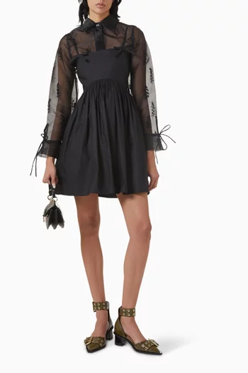 Strap Dress in Cotton-poplin