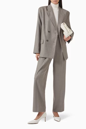 Stripe Blazer in Wool