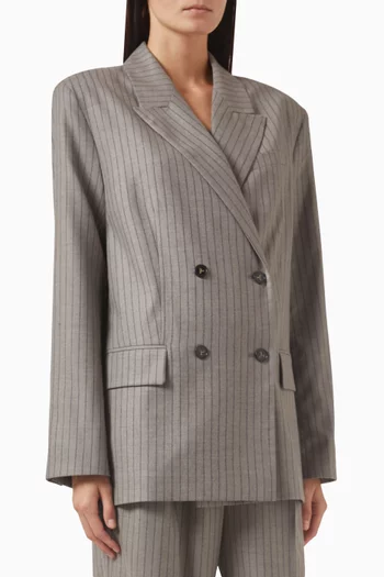 Stripe Blazer in Wool