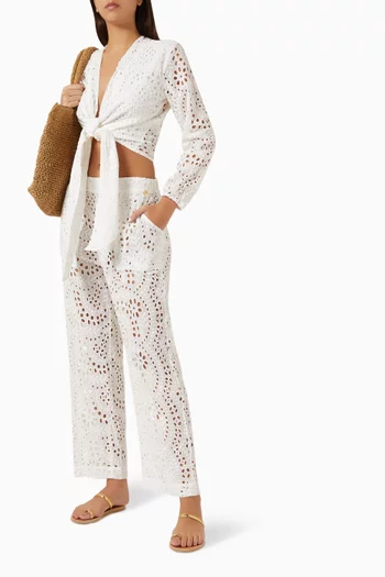 Broderie Anglaise Pants in Cotton
