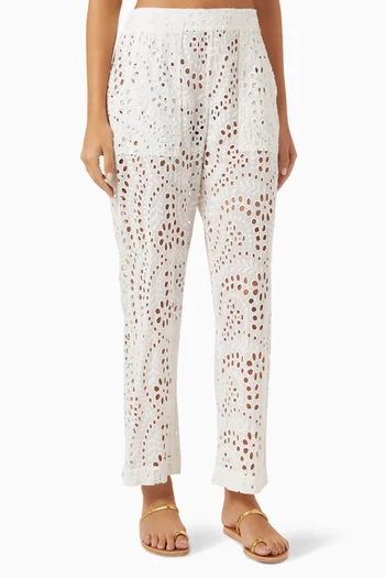 Broderie Anglaise Pants in Cotton