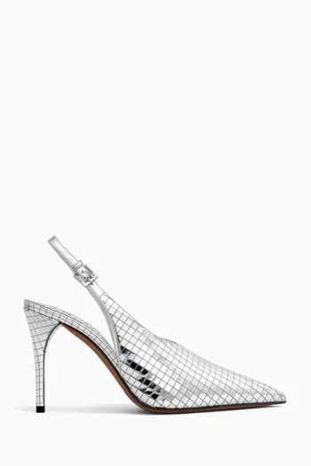 Art Deco 90 Slingback Pumps in Mirror Calfskin