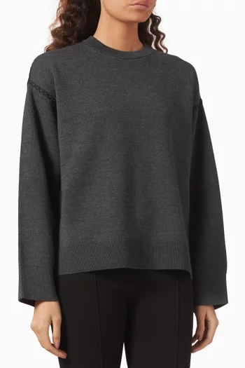 Blanket Stitch Sweater in Merino Wool