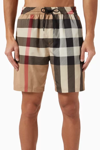 Check Drawcord Swim Shorts