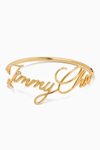 Script Logo Bracelet in Brass