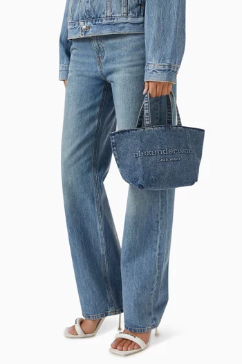 Small Punch Tote Bag in Denim
