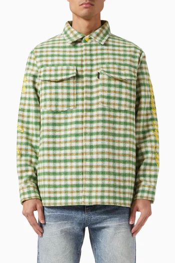 Check Shirt in Poly-wool