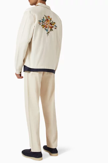 Journey Embroidered Overshirt in Cotton