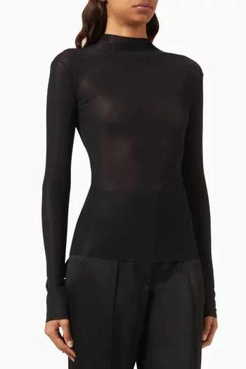Aeras Turtleneck Top in Sheer Lycra