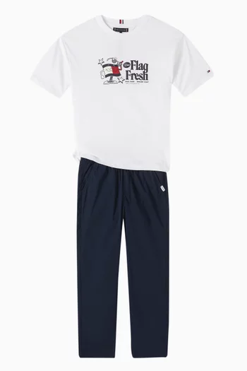 Drawstring Pants in Cotton-blend