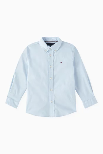 Flag Embroidered Oxford Shirt in Cotton