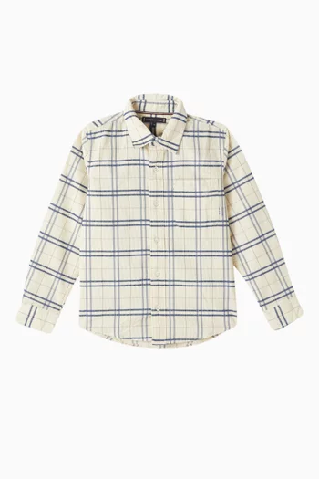 Mixed Check Shirt in Cotton-blend