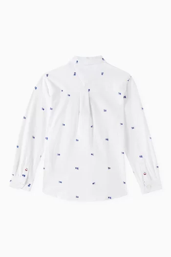 Flag Print Shirt in Organic Cotton