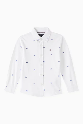 Flag Print Shirt in Organic Cotton