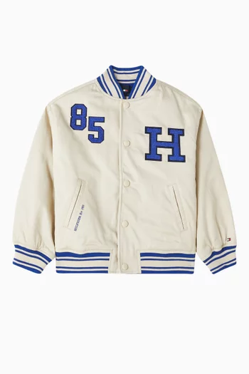 Varsity Bomber Jacket in Twill