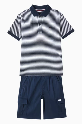 Striped Polo Shirt in Cotton