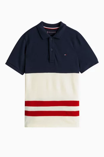 Colour-blocked Polo Shirt