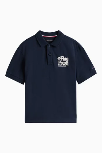 Flag Fun Polo Shirt in Cotton-piqué