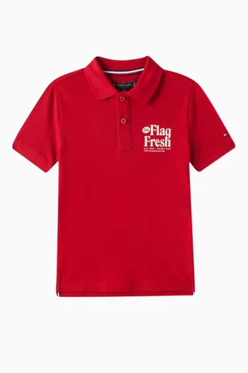 Flag Fun Polo Shirt in Cotton-piqué