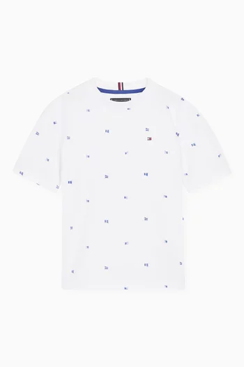 Flag Print T-Shirt in Cotton