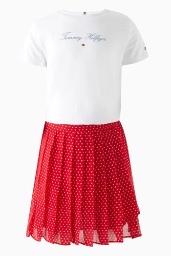 Star-print Pleated Skirt