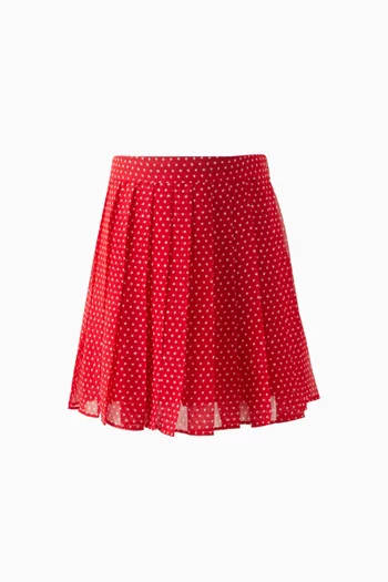 Star-print Pleated Skirt
