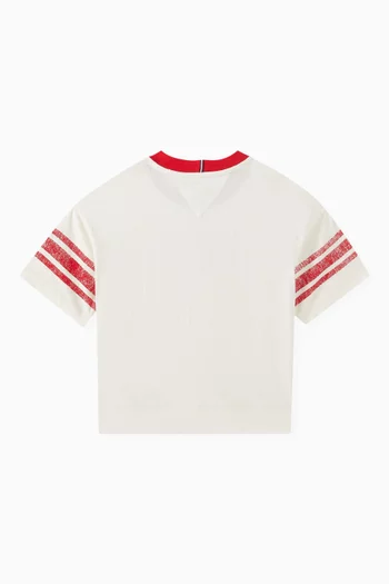 Colour-Blocked Crew Neck T-Shirt in Cotton