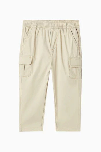 Flag Embroidery Cargo Pants in Cotton
