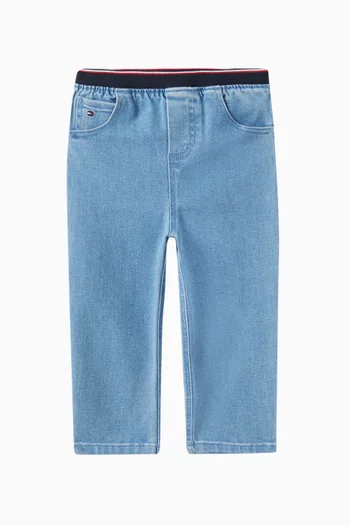 Stripe Denim Trousers in Cotton