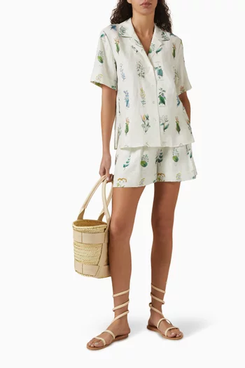 Greenhouse Floral Camp Shirt in Linen