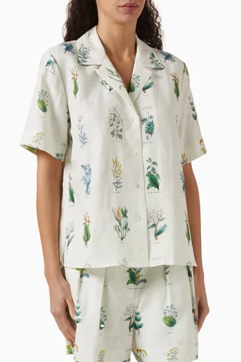 Greenhouse Floral Camp Shirt in Linen