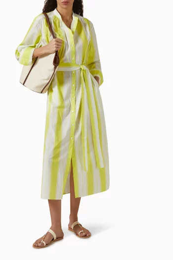 Deckhair Striped Shirtdress in Cotton Poplin