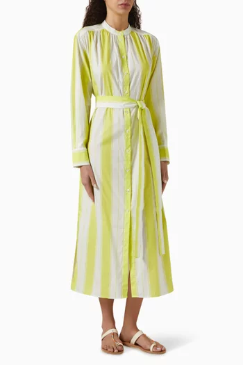 Deckhair Striped Shirtdress in Cotton Poplin