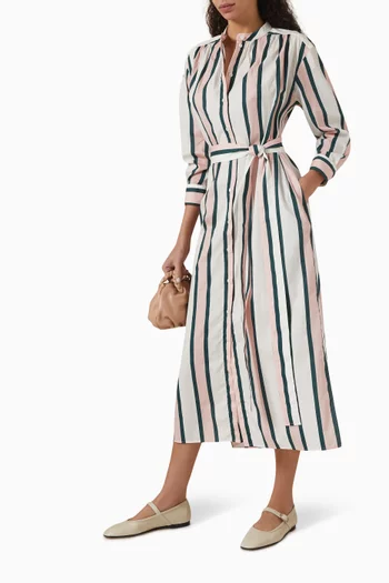 Gigi Striped Shirtdress in Cotton Poplin