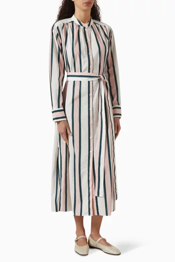 Gigi Striped Shirtdress in Cotton Poplin