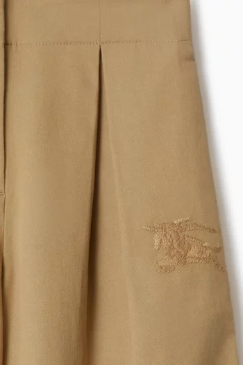 Pleated Wide-leg Pants in Cotton Twill