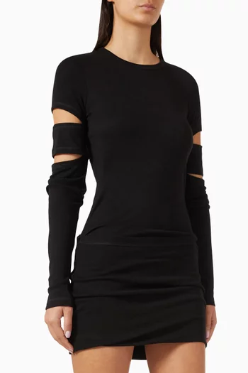 Slashed Convertible Dress in Pima Cotton Blend