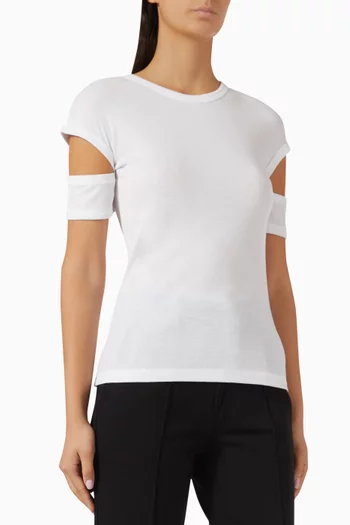 Slash Shrunken T-shirt in Pima Cotton Blend