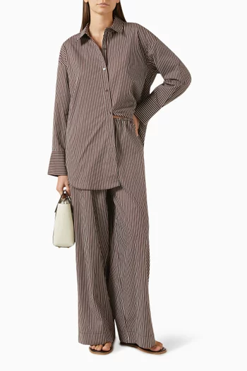Bonfire Striped Wide-leg Pants in Cotton Blend