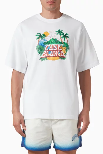 Casa Beach Wave T-shirt in Cotton Jersey