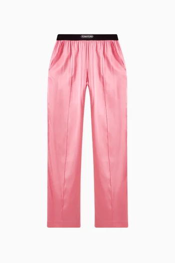 PJ Pants in Stretch Silk Satin